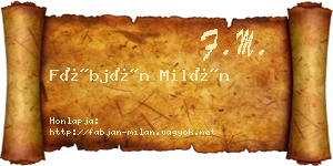 Fábján Milán névjegykártya