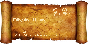 Fábján Milán névjegykártya